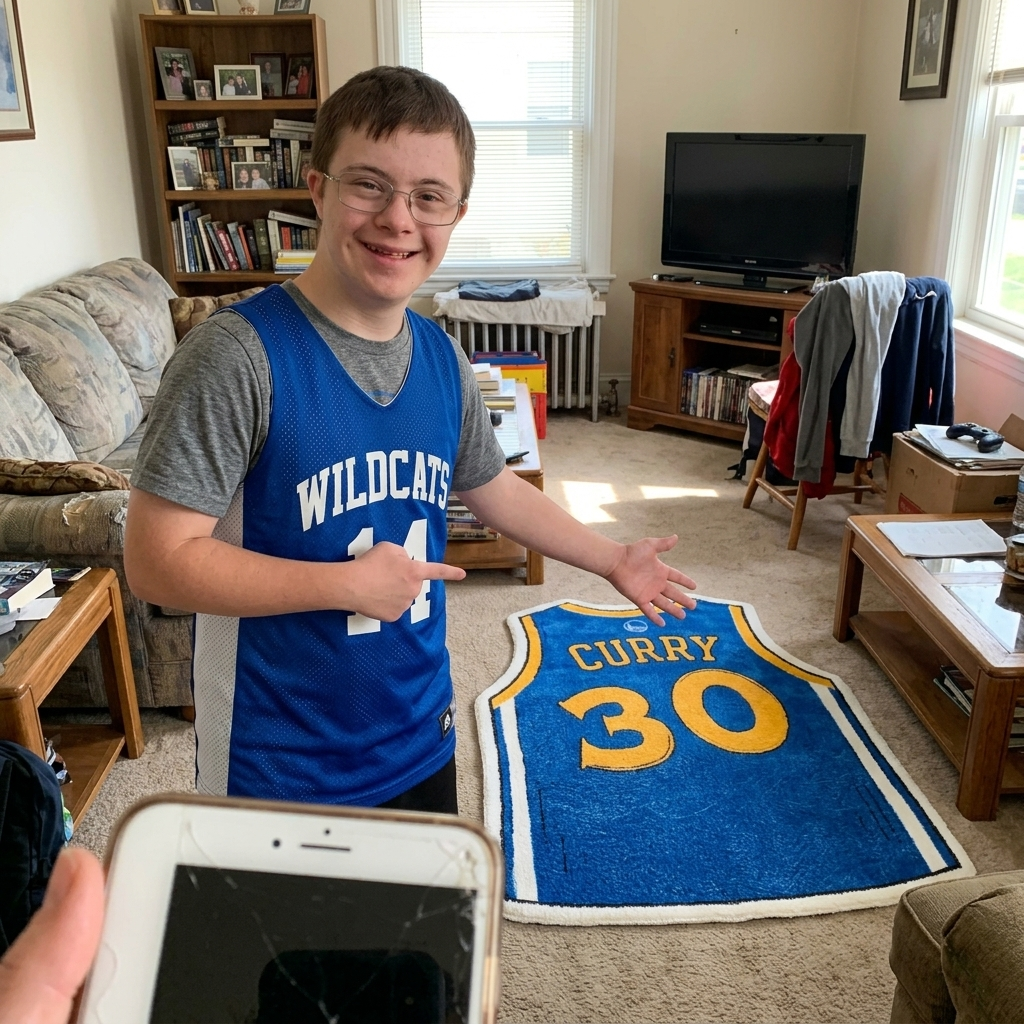 Handmade Basketball Jersey Rug
