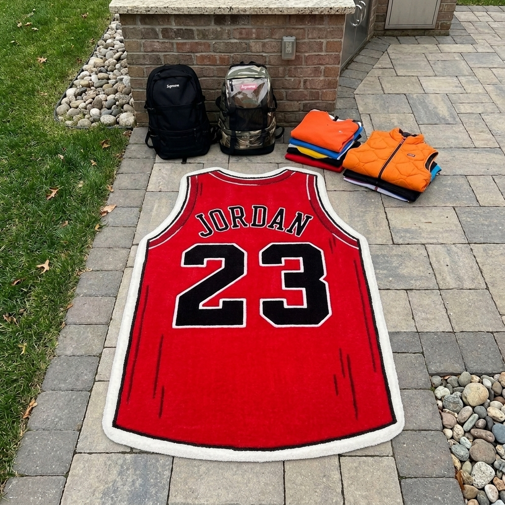 Handmade Basketball Jersey Rug