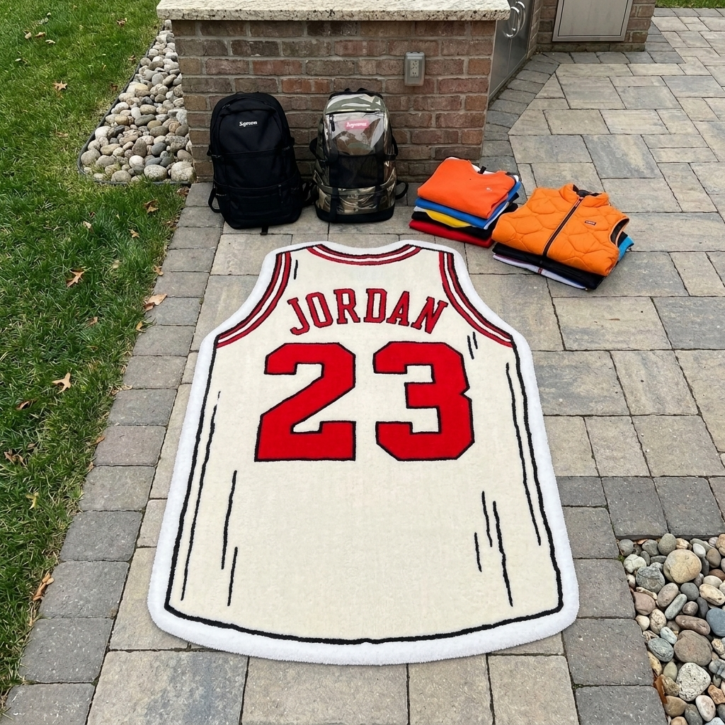 Handmade Basketball Jersey Rug