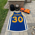 Steph Curry Handmade Basketball Jersey Rug (BLUE)